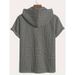 "Men's Stylish Letter Print Hooded T-Shirt - Breathable Polyester, Relaxed Fit, V-Neck Design For Casual & Streetwear (_viptrois.com