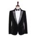 Men's Clothing Men's Black Velvet Hot Diamond Shiny Stage Catwalk Performance Suit Host Singer Peak Lapel Suit_viptrois.com