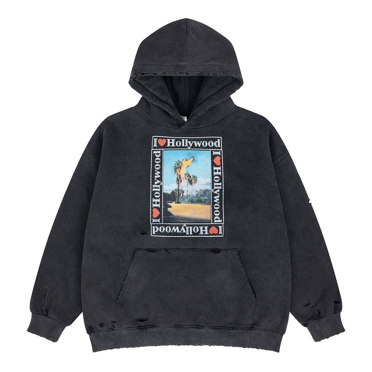 2026 Autumn Winter New American Vintage Washed Distressed Trendy Brand Fleece-Lined Hoodie_viptrois.com