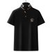 Men's Clothing Men's Stand Up Collar Polo Shirt Men's Summer High End Light Luxury Cool Feeling T Embroidery Collar Short Sleeved Men's T Shirt_viptrois.com