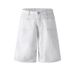 Men's Vintage Washed Cargo Jeans, Loose Fit Wide Leg 7/10 Length Casual Trousers In White & Black Relaxed Wide Leg Cut_viptrois.com