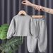 Babies' clothes Baby long-sleeved flared pants cartoon giraffe suit baby giraffe letter triangle romper striped trousers_viptrois.com