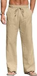 2025 Men's Linen Casual Long Pants, Large-sized Loose Drawstring Pocket Beach Pants For Men_viptrois.com