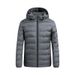 Men's Graphene Self-Heating Hooded Down Jacket, Lightweight Windproof Coat With 85% White Duck Down, Suitable For Outdoor Sports & Casual Wear_viptrois.com