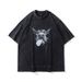 Star Print Short Sleeve T-Shirt For Women, Ins Harajuku Style, Loose Fit, Washed And Distressed, Couple Outfit_viptrois.com