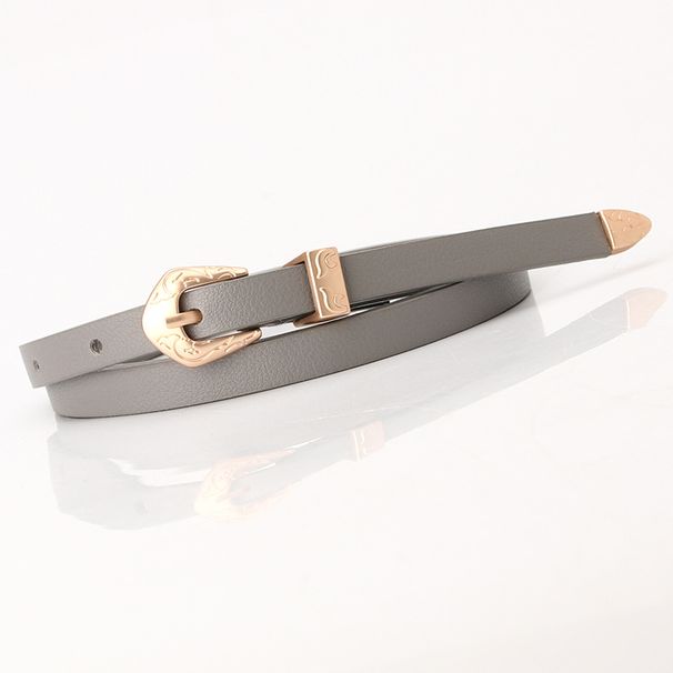 Summer new product women's multi-color thin leather belt carved buckle three-piece set fashionable versatile dress decorative belt_viptrois.com
