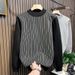 Trendy autumn and winter casual round neck hoodie with fashionable stripes, loose and versatile pullover, long sleeved top_viptrois.com