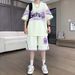 Men's Ice Silk Sports Suit Casual Loose Plus Size Short Sleeve Two Piece Set For Summer_viptrois.com