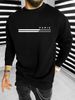 Men's Loose Casual Fashionable Classic Paris Letter Pattern Printed Round Neck Long Sleeved Sportswear For Autumn And Winter_viptrois.com