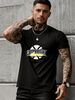 Streetwear Style T Shirt With Basketball Logo Design Cotton Blend Fabric For Men Urban Fashion Look_viptrois.com