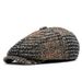 2021 Plaid Beret Hat Men And Women, Thick Warm Forward For Elderly, Wool Cotton Duckbill Cap_viptrois.com