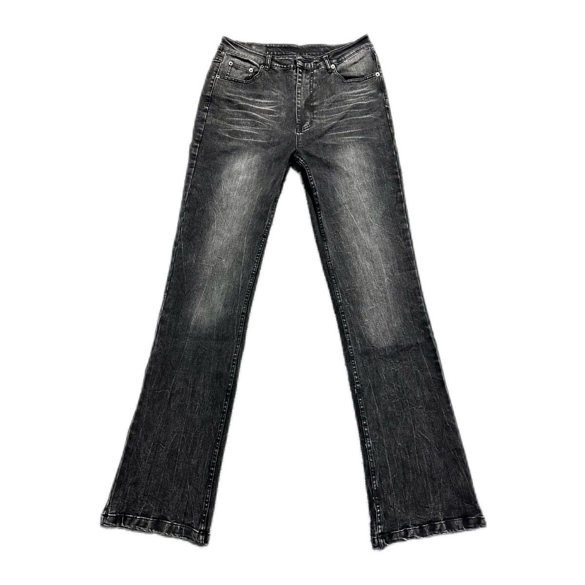 Men's Clothing 517 Washed Black And Gray Flared Jeans Vibe Style Cleanfit Slim Texture Stretch Slim_viptrois.com
