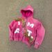 Men's Clothing Y2K Streetwear Zip-Up Hoodie – Unisex Oversized Pullover With Colorful Letter Print, Retro Hip-Hop Style_viptrois.com