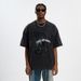 American Washed Vintage Lightning Print Loose Fit Couple T-Shirt Trend_viptrois.com