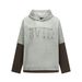 Two-Piece Color Block Long Sleeve Hooded Sweatshirt Men's Trendy Brand Letter Embroidery Loose Casual Pullover_viptrois.com
