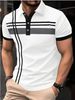 Men's Clothing Men's Striped Print Short Sleeved Polo Shirt Men's Casual Tops_viptrois.com