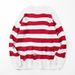 Ripped Sweater Men's Trend Brand Knitted Crew-neck Striped Outside Wear Men's Sweater Men_viptrois.com