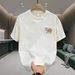 New Cotton Fashion Sense Printing Short-sleeved T-shirt Unisex Men Summer Tide Loose Hundred Tops_viptrois.com