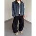 Vintage Washed Denim Jacket - Oversized Boxy Fit Streetwear Denim Coat For Men And Women_viptrois.com