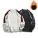 Men's Color Block Heavyweight Crewneck Sweatshirt, 340GSM Raglan Sleeve Pullover Hoodie (Black, Grey White, Fleece-Lined Options)_viptrois.com