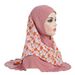 Malay style 8-15 year old girl crystal linen printed chiffon patchwork hat headscarf H326_viptrois.com