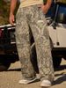Men's Clothing 3D Printing Flared Casual Pants Men's Loose Sports Outdoor Camouflage Wide Leg Trousers American Street Trend_viptrois.com