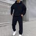 Men's Clothing New Plus Velvet Fashion Sweater Suit Leisure Loose Long Sleeve Hooded_viptrois.com