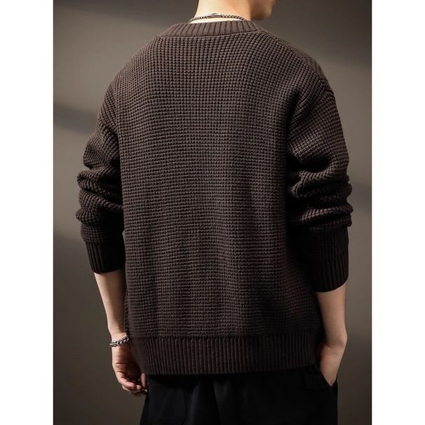 Loom Italian Heavy Vintage V-Neck Cardigan Men, New Loose Casual Knitted Sweater Coat For Autumn And Winter_viptrois.com