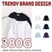 Men's Heavyweight 380g Cotton Drop Shoulder Sweatshirt - Oversized College Style Color Block Pullover Hoodie (Unisex, Multiple Colors)_viptrois.com