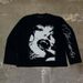 Y2k Gothic Letter Print T-Shirt - Oversized Streetwear Top For Women (Unisex Fit, Black, Polyester, Drop Shoulder)_viptrois.com