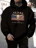 Men's Autumn And Winter Casual Fashionable Loose Hooded Sweatshirt With Retro Western Bull Head Pattern Printed Warm Long Sleeved Pullover_viptrois.com