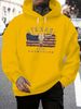 Men's Autumn And Winter Casual Fashionable Loose Hooded Sweatshirt With Retro Western Bull Head Pattern Printed Warm Long Sleeved Pullover_viptrois.com