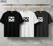 3 Pack Men's Oversized T-Shirts, 100% Cotton Crew Neck Casual Tees, Relaxed Fit Minimal Heart Monogram Print Design, Black White Grey_viptrois.com