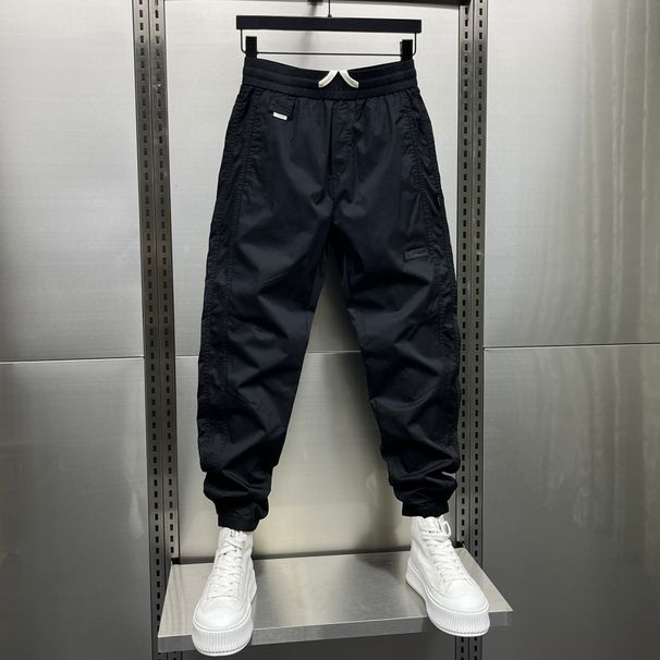 Men's Clothing European Style Casual Green Pants Spring/Summer Trendy Korean Slim Fit Long Trousers With Spliced Cuffs Jogger Leg_viptrois.com