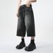 Men's Clothing Summer High Street Profile Wide Leg Drape Seven Point Jeans_viptrois.com