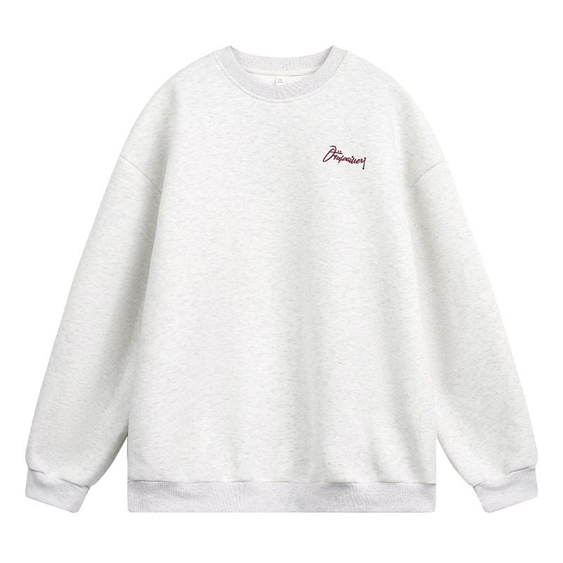 Nordmann Heavyweight Texture Crew Neck Sweatshirt For Men And Women Couples Autumn Style Heavy Embroidery Color Block Loose_viptrois.com