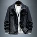 Men's Clothing Denim Jacket Men's Early Spring Slim Workwear Jacket Embroidered Denim Print Tops Trendy Brand_viptrois.com