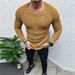 Autumn And Winter Solid Color Simple Slim Long Sleeved Round Neck Pullover Sweater Men Wholesale_viptrois.com