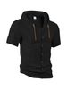 Linen Men's Shirt, Fashionable And Casual Summer Breathable Thin Hooded Short-sleeved Cardigan_viptrois.com