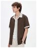 Men's Striped Faux Two Piece Short Sleeve Shirt Casual Versatile Loose Fitting Stylish Sophisticated Summer Everyday Commuting_viptrois.com