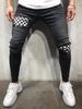 Loom European And American Hip-Hop Quality Ripped Skinny New Men's Badge Slim Fit Jeans Trendy_viptrois.com