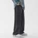 Jeans Men's Japanese Retro Elastic Waist Casual Straight Pants Wide Leg Pants_viptrois.com