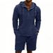 Men's Clothing Men's Style Loose Fit Linen Hoodie Casual Long Sleeve Top With Solid Color Shorts Summer Breathable Outfit_viptrois.com
