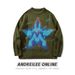Men's Streetwear Sweater – Oversized Unisex Star-Print Knit Pullover, Acrylic Blend Long Sleeve Crewneck For Fall/Winter_viptrois.com