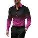 Men's Clothing Men's Slim Fit Ombre Digital Print Long Sleeve Shirt - Breathable Casual Office Wear For Spring & Autumn_viptrois.com