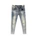 Men's Clothing Washed Blue Ripped Jeans Men's Autumn New Style Personality Scraped Slim Fit High Versatile Trousers_viptrois.com