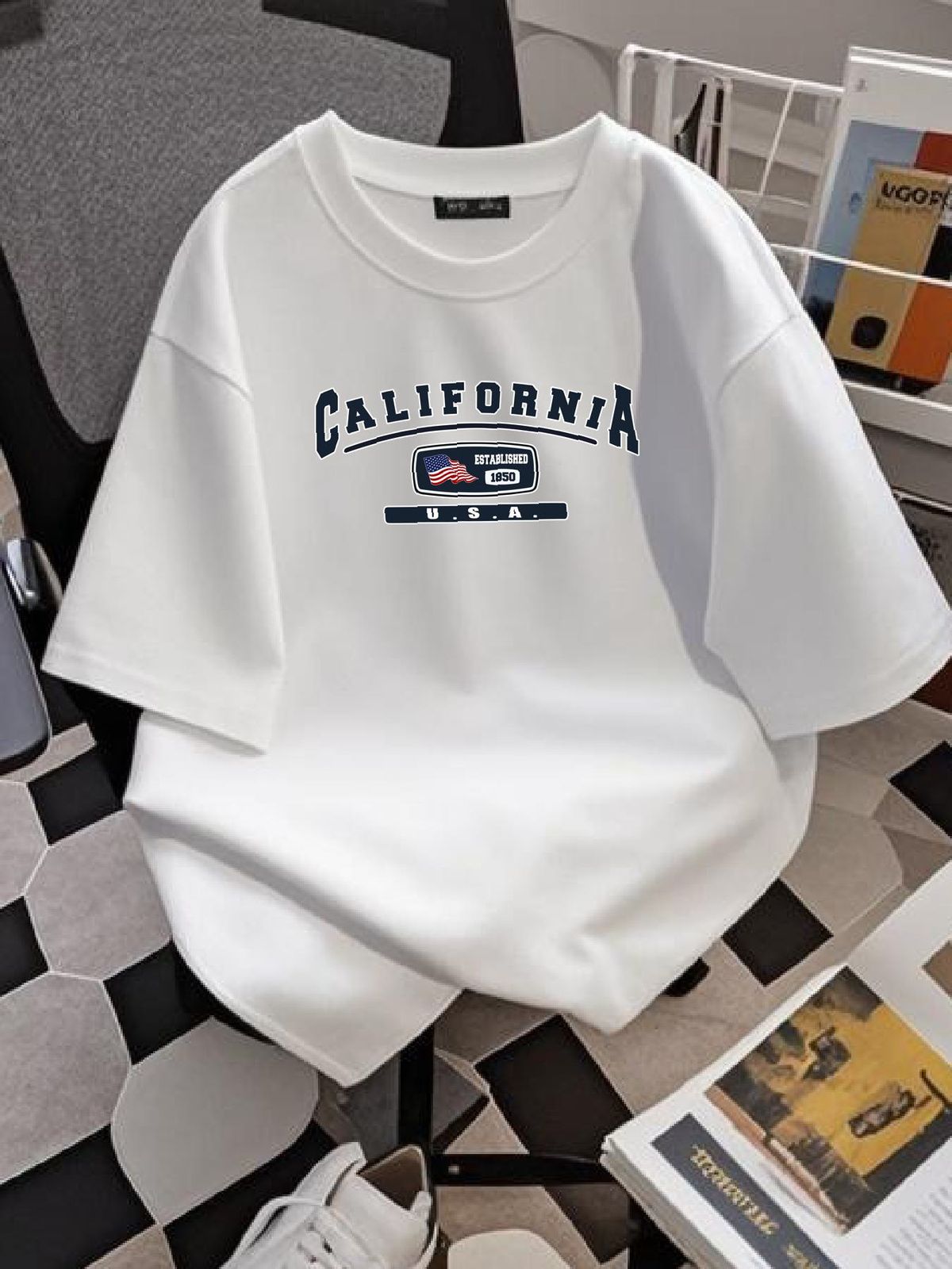 The Golden State California USA T-shirt Tee Streetwear Top For Everyday Wear Graphic Slightly Breathable Designer Clothes Stylish Casual Homme_viptrois.com