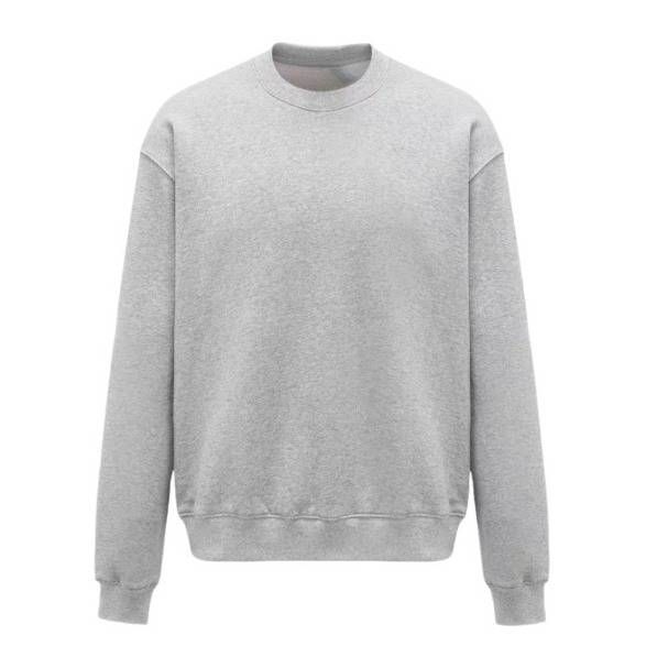 Premium Anti-Wrinkle Air Layer Crewneck Sweatshirt – Heavyweight Cotton Unisex Pullover (S-XXL, Black/Light Grey/Cream, Relaxed Fit)_viptrois.com