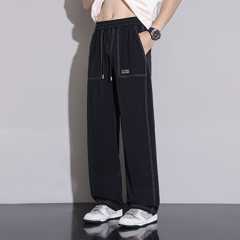 Inspired Cargo Joggers For Men – Plus Size Straight-Leg Pants With Breathable Nylon & Stretch Fit (Black/Navy/Beige)_viptrois.com