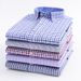 Men's Wrinkle-Free Oxford Shirt – High Cotton Comfort Stretch Slim Fit Casual Long Sleeve Shirt With Check & Stripe Patterns_viptrois.com